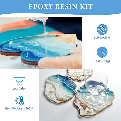 Epoxy Resin 1 Gallon - Crystal Clear Epoxy Resin Kit - Self-Leveling, High-Glossy, No Yellowing, No Bubbles Casting Resin Perfect for Crafts, Table Tops, DIY 1:1 Ratio