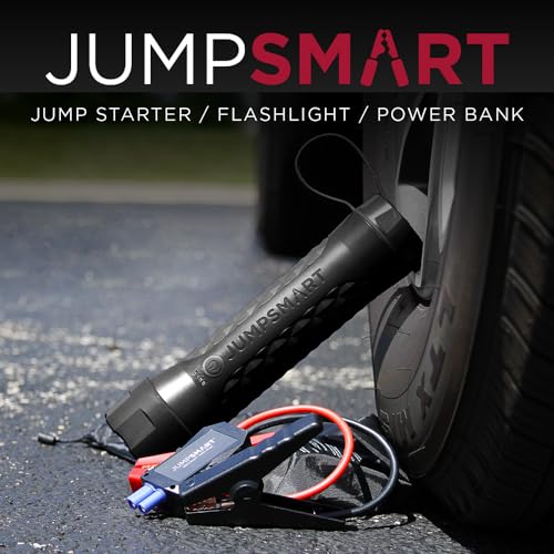 JumpSmart - 10-in-1 Portable Vehicle Jump Starter, Flashlight, Power Bank & More (Black)