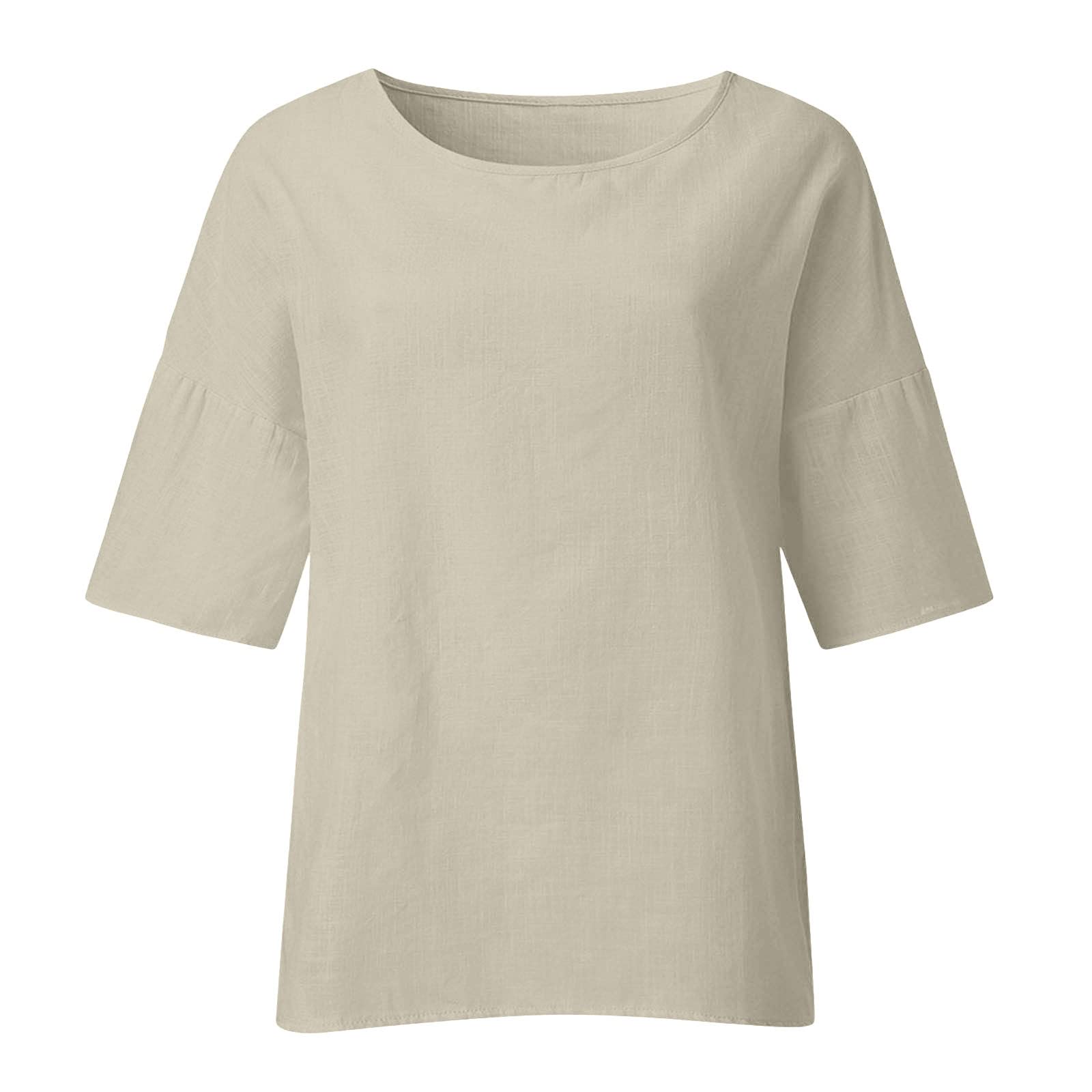 Amazon Haul Items Clearance Amazon Haul Items Haul Store Amazon Haul Store Amazon Haul Sale Clearance Linen Tunic Tops for Women Beige X-Large