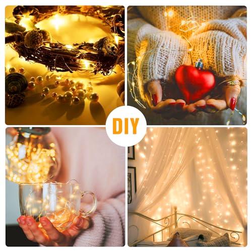 Onforu 16 Pack Fairy Lights Battery Operated String Lights, 6.5ft 20 Mini LED Lights, IP67 Waterproof White Fairy Lights, Twinkle Lights for Mason Jar Wedding Centerpiece Decor Christmas Bedroom