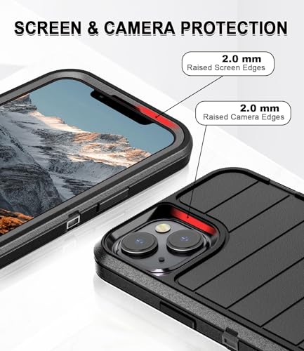 Paprose for iPhone 15 Plus Case,Heavy Duty 3-Layer[Shockproof][Dropproof][Dust-Proof] Durable Military Grade Full Body Rugged Protection Cover Case for Apple iPhone 15 Plus 5G 6.7 inch,Navy Blue