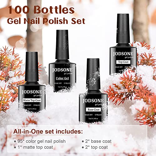 JODSONE 20 Colors Gel Nail Polish Kit with U V Light Base Top Matte Coat High Shine Vibrant Nail Gel Equipped with Manicure Tools