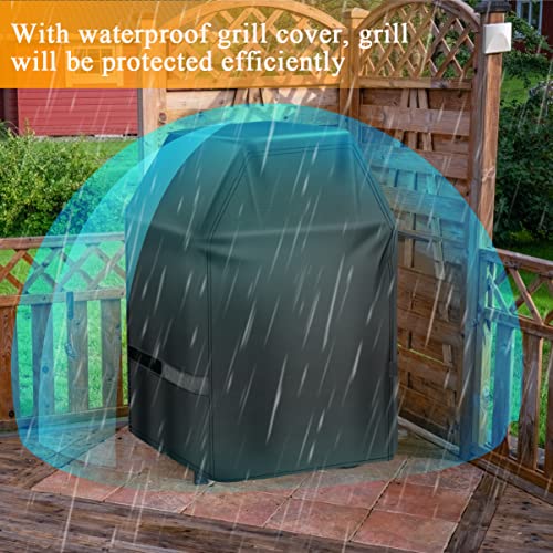 Aoretic Grill Cover, 32 inch Heavy Duty BBQ Gas Grill Cover for Outdoor Grill, Charbroil Grill Cover Barbecue Waterproof for Weber Char-Broil Monument, Dyna-glo Nexgrill，T-Spun Polyester