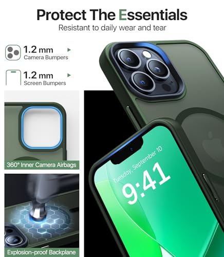 Maozis Magnetic Designed for iPhone 13 Pro Case [Compatible with Magsafe][Military Grade Drop Protection] Protective Shockproof Translucent Matte Slim Phone Case for iPhone 13 Pro, Gradient Lavender