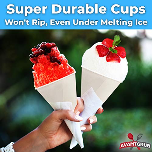 Eco Friendly Leak Proof 6 Oz Paper Cups 100pk. Perfect Snow Cone Cup for Kids Parties or Weddings. Great Paper Cup for Office Water Cooler or Sno Cone Maker Machine Accessories or Disposable Funnel.