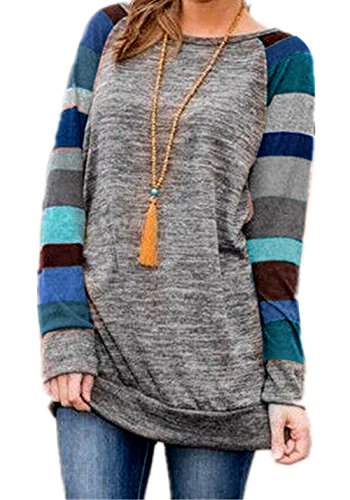 HARHAY 2023 Women's Cotton Knitted Long Sleeve Lightweight Tunic Sweatshirt Tops B-Army Green M