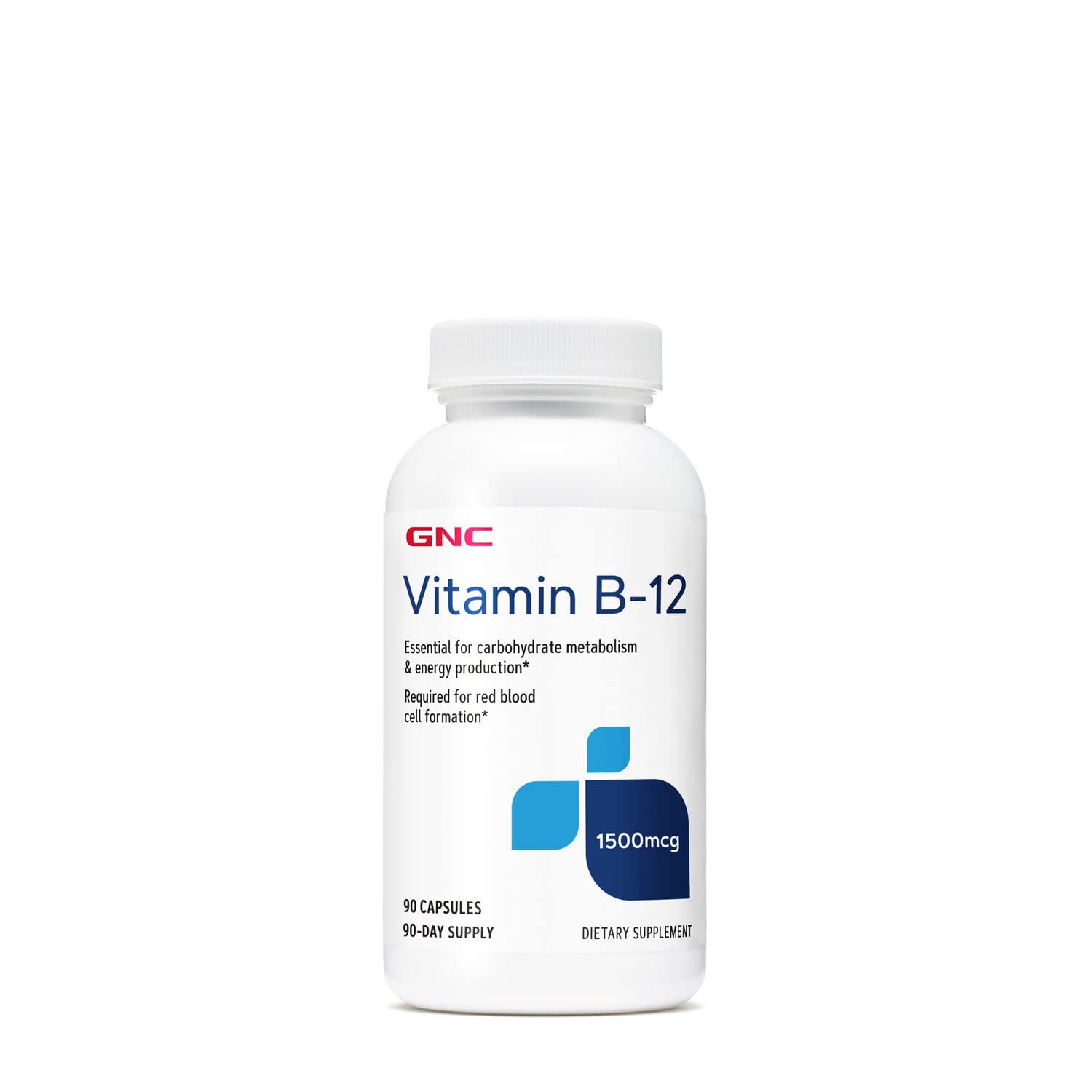 GNC Vitamin B-12 1500mcg, 90 Capsules, Supports Energy Production