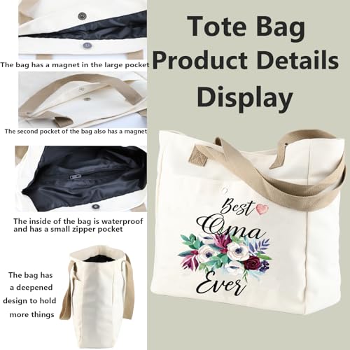 TSOTMO Oma Gift Best Oma Ever Tote Bag For Grandma Retirement Gift For Oma New Oma Gift (Oma TOTE)