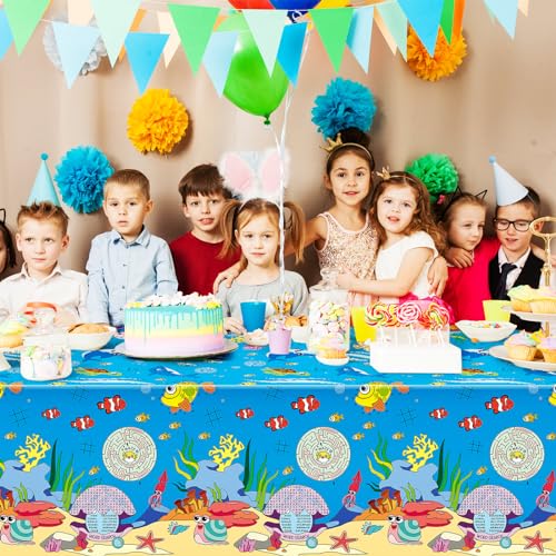 Remagr 3 Pieces Giant Ocean Coloring Poster Ocean Animals Coloring Paper Tablecloth Under The Sea Coloring Poster Table Cover for Classroom Birthday Activity Party Supplies, 54 x 108 Inches