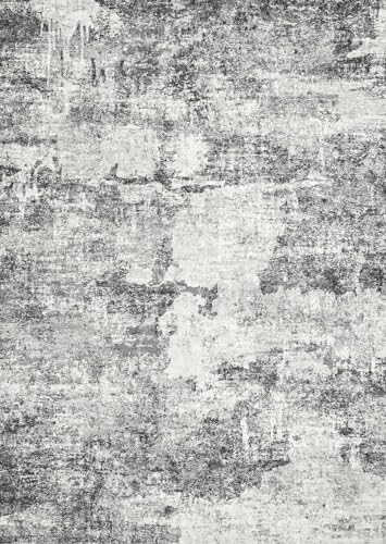 DMOYEST Living Room Area Rugs - 5x7 Abstract Large Soft Indoor Washable Rug Neutral Modern Low Pile Carpet for Bedroom Dining Room Farmhouse Home Office - Grey