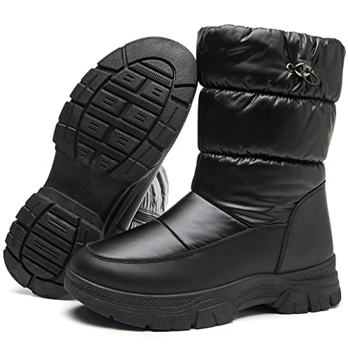 FRACORA Womens Winter Snow Boots Fur Lined Mid Calf Boots Warm Slip On Boots for Women(US6, White)