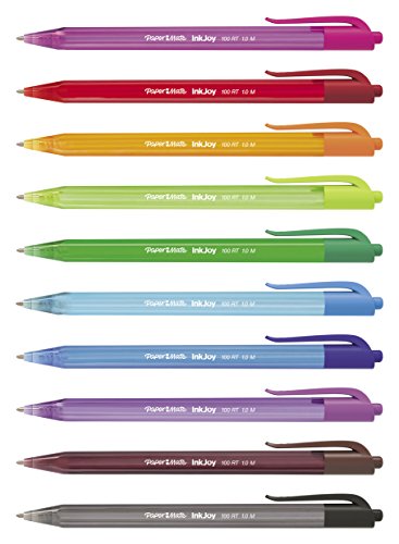 Paper Mate InkJoy 100RT Retractable Ballpoint Pens, Medium Point (1.0mm), Assorted, 20 Count