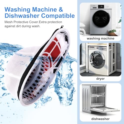 Hat Washer for Baseball Caps - 2 Pack Hat Washer for Washing Machine, Hat Cleaner, Hat Storage for Adult/Kid'S Hat Dishwasher Holder, Hat Protector Racks, Including 2 Pack Hat Bill Shaper, White