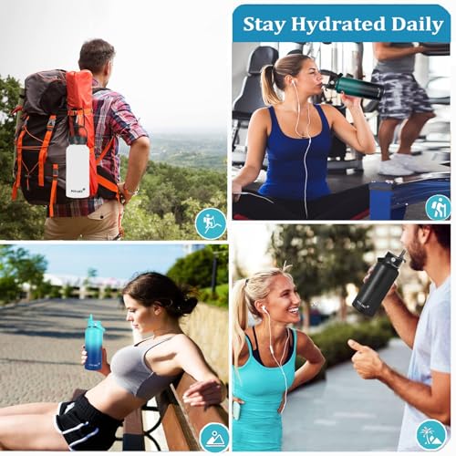 ZVJV Straw Lid for Wide Mouth Sports Water Bottle12 18 20 32 40 64oz,Replacement Lid Compatible with Hydroflask Wide Mouth,Straws Cap Top Accessories (Black-1Pcs)