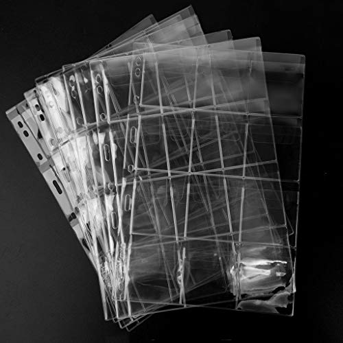 Uncle Paul Coin Collecting Pages 5 Sheets 12 Pockets Standard 9Hole Coin Pocket Inserts Collecting Sleeves for Coins CS03512