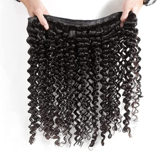 Water Wave Bundles Human Hair 12A Brazilian Virgin Hair Wet and Wavy Curly 3 Bundles 18 20 22 Inches 100% Unprocessed Deep Curly Bundles Human Hair for Women Natural Black Color Hair Extension