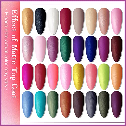 JODSONE 23 PCS Gel Polish Kit Colorful Fashion Classic Nail Gel Set 3 Bottles of Base Coat Matte and Glossy Top Coat