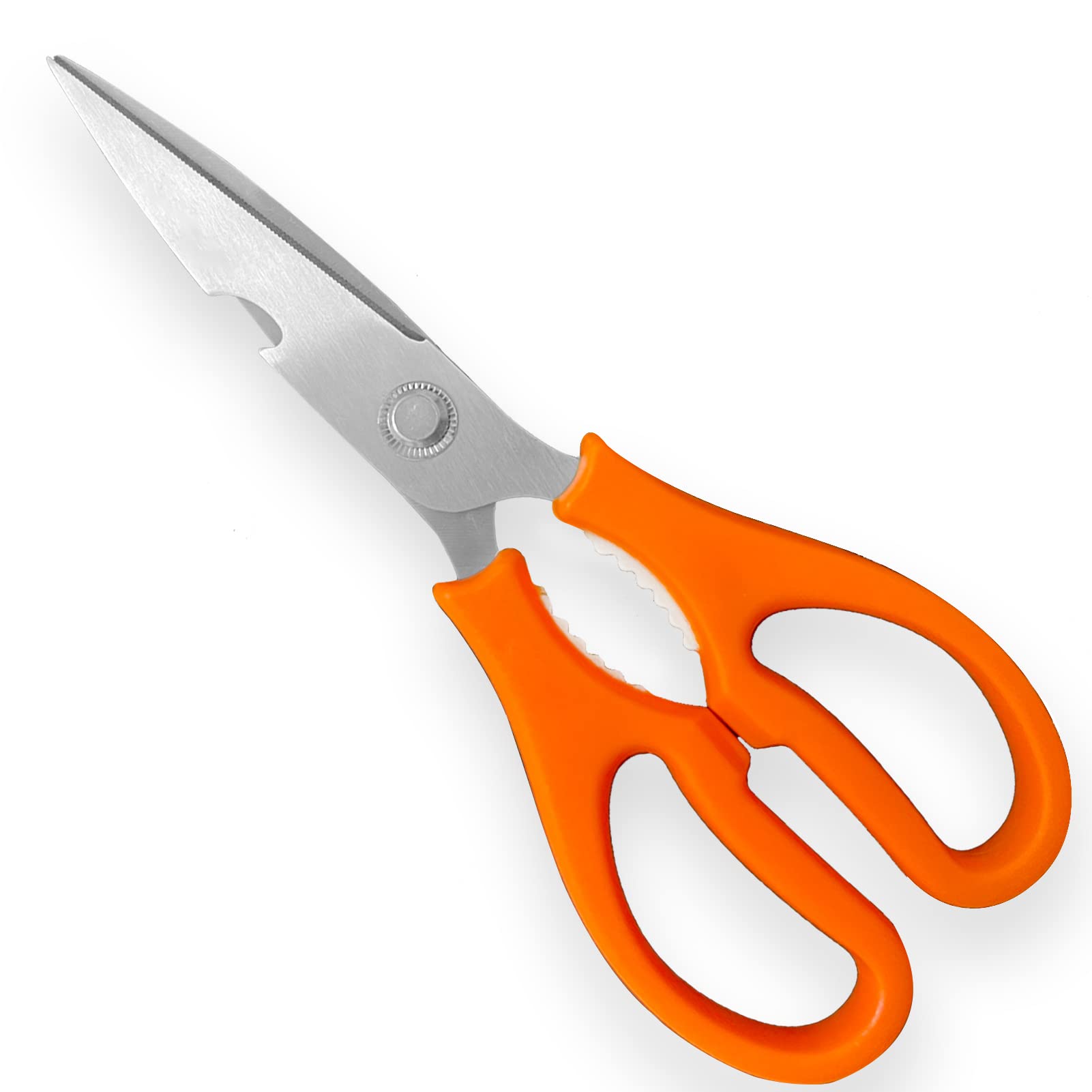 Kitchen Shears, Multi-function Heavy Duty Dishwasher Safe Poultry Shears, Food Grade Stainless Steel Sharp Utility Scissors for Food, Orange