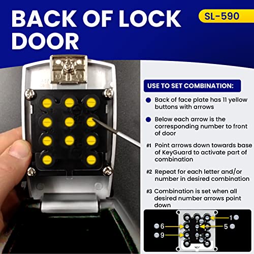 KeyGuard SL-590 Punch Button Lock Box - Secure Wall Mount Key Storage for Homes, Offices, and Rentals