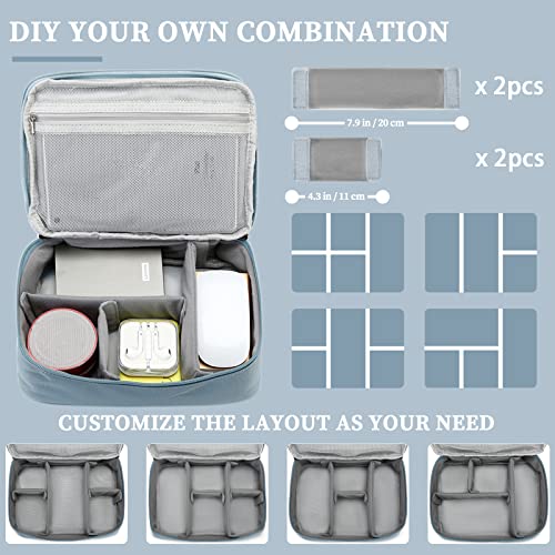 Lanola Electronic Organizer,Travel Cable Organizer Bag Pouch Electronic Accessories Carry Case Portable Double Layers Storage Bag for Cable,Cord,Charger,Phone,Earphone,Power Bank,Memory Cards - Black
