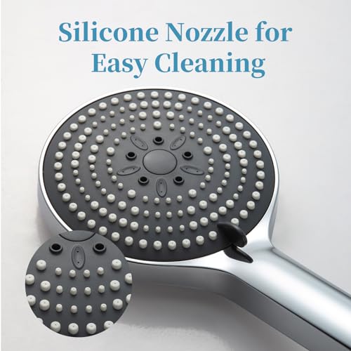 OFFO Handheld Shower Head, 6-Mode High Pressure Handheld Sprayer High Flow Large Powerful Boosting Handheld Showerhead for Low Water Pressure, Chrome Finish