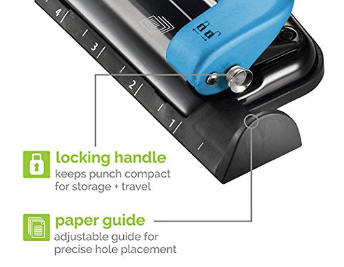 Bostitch Office EZ Squeeze™ Reduced Effort 3-Hole Punch, 12 Sheets, Blue (2103), 12 Sheet Blue