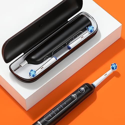 Bitvae R1 Rotating Electric Toothbrush with 8 Brush Heads for Adults and Kids, 60-Day Battery Life, 5 Modes Rechargeable Power Toothbrush with 2-Minute Smart Timer, Black