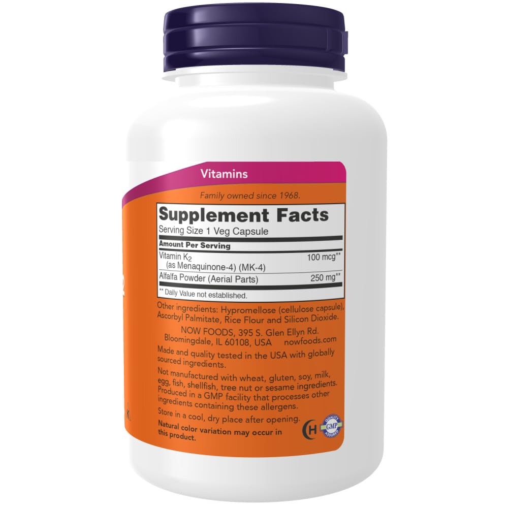 Now Foods Vitamin K-2, 250 Vegetable Capsule