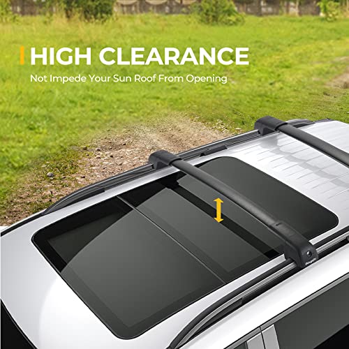 BougeRV Lockable Roof Rack Cross Bars Compatible with Honda Pilot 2023-2025 Sport TrailSport Touring Elite with Raised Rails, Aluminum Crossbar Replacement for Kayak Luggage Ski(Not for LX & EX-L)