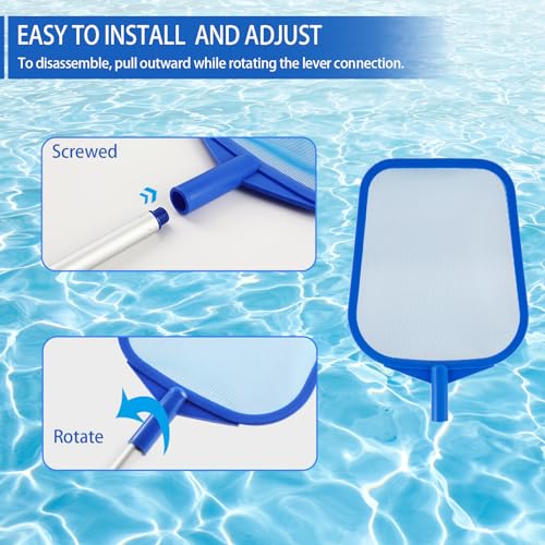 Tavaleu Pool Skimmer- Pool Skimmer Net without Pole, Swimming Pool Skimmer Net with Reinforced Frame, Pool Nets for Cleaning