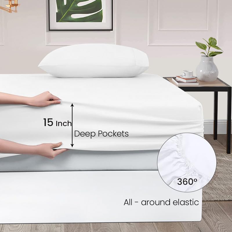 SGI bedding Luxury 4 Piece Egyptian Cotton Sheets Full Size - 1000 Thread Count, 100% Cotton Sheets, 15" Deep Pocket Sheet Set, Breathable, Soft and Premium Cotton - Lilac