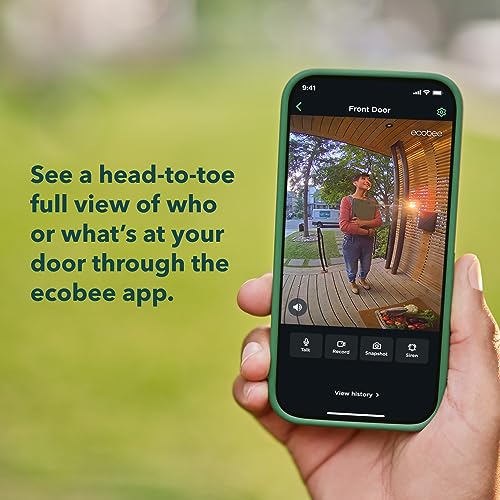 ecobee Smart Video Doorbell Camera (Wired) - with Industry Leading HD Camera, Smart Security, Night Vision, Person and Package Sensors, 2-Way Talk, and Video & Snapshot Recording