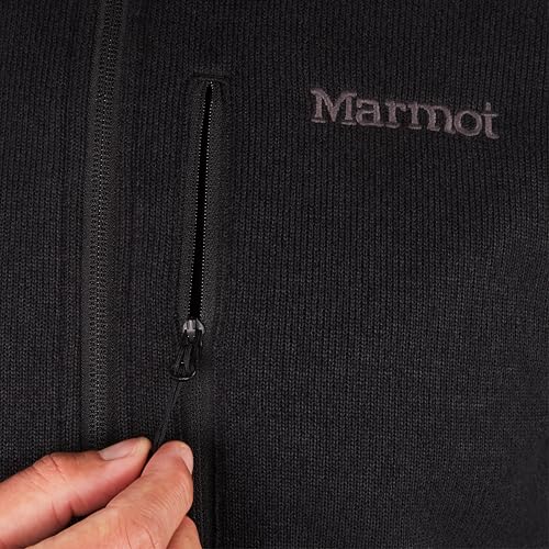 MARMOT Men's Drop Line 1/2 Zip Fleece Jacket, Black, Small