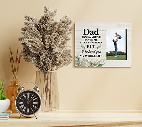 HALUOSI To Dad Gifts Picture Frame, I Know You've Loved me Since I was Born, but I've Loved You My Whole Life, Tabletop Picture Frame Plaque Gift, Thank You Wedding Gift for Dad, Father's Day Gift