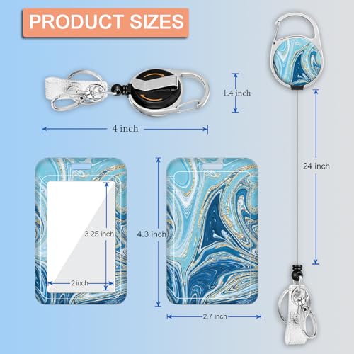 Badge Holder, Badge Reel with Swivel Belt Clip, Heavy Duty Retractable Reel, Sliding ID Badge Holder, Vertical Plastic Card Case for Nurse Teacher Office Employees (Merry Christmas-2)