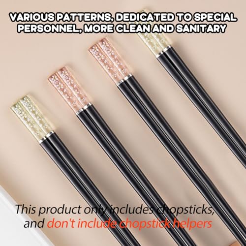 10 Pairs Reusable Training Chopsticks for Kids Adults Trainers Beginner and Learner, Portable Practice Alloy Chopsticks Set, Dishwasher Safe, L9.45Inch(Chopstick Amber cherry black 10pcs)