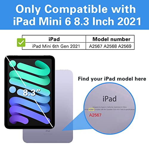 ProCase Smart Case for iPad Mini 6 8.3 Inch 2021 iPad Mini 6th Generation Case, Hard Back Cover Cases for 2021 iPad Mini 8.3" 6th Gen A2567 A2568 A2569 -Rosegold