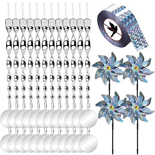 Bird Devices Outdoor Set, Bird Reflective Rods and Tape, Double-Sided