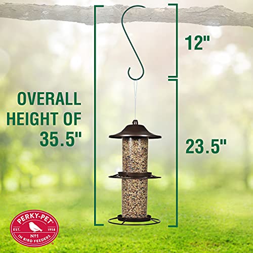 Perky-Pet 325SCOMBO-1SR Large 2-Tier Outdoor Panorama Wild Bird Feeder with Hanging Hook - 4.5 lb Seed Capacity