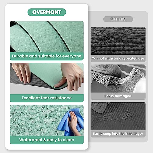 Overmont TPE Thick Yoga Mat - 1/3 inch Extra Thick Exercise Mat Non-Slip Home Workout Mat High Density Anti-Tear Pilates Mat for Stretching Fitness Gym 72 * 24in