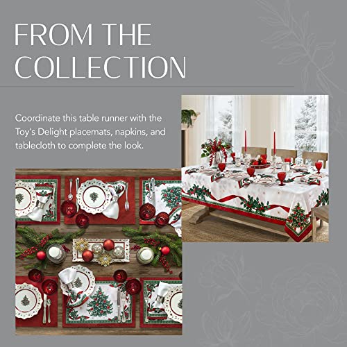 Elrene Home Fashions Villeroy & Boch Toy's Delight Christmas Table Runner, Festive Holiday Table Decor, 13 Inches x 70 Inches