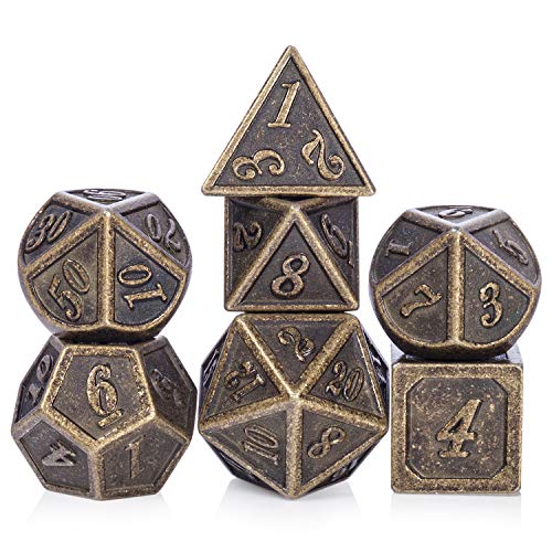 Metal DND Dice, DNDND 7 PCS Glow in The Dark Metallic D&D Dice Set with Grogeous Gift Case for Dungeons and Dragon Tabletop Game (Glow in The Dark Pink)