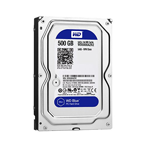Western Digital 500GB WD Blue PC Internal Hard Drive HDD - 5400 RPM, SATA 6 Gb/s, 64 MB Cache, 3.5" - WD5000AZRZ