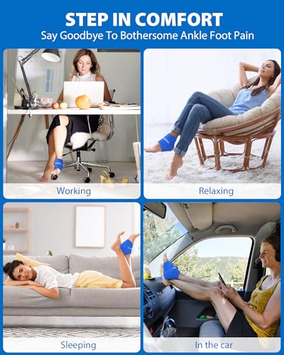 Yetulike Ankle Ice Pack Wrap for Swelling Foot Pain Relief - Ankle Cold Pack Wrap Hot Cold Therapy Ankle Ice Wrap for Sprains, Achilles, Tendonitis