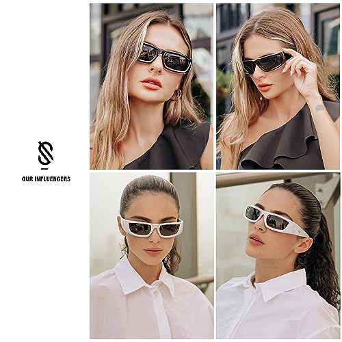 SOJOS Wrap Around Sunglasses Womens Mens,Trendy Retro 90's Shades Y2K Sunnies Gafas de sole SJ2241