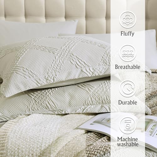 Geniospin Twin Comforter Set, Bed in A Bag 5-Pieces, Beige Textured All Season Comfortable Bedding Sets with Comforter, Sheet, Pillowcase & Sham (Beige, 66"x86")
