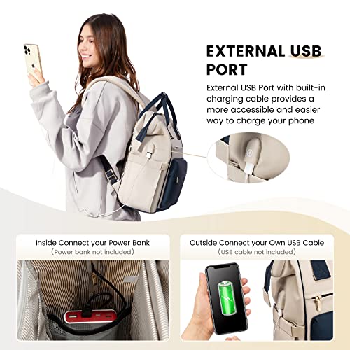 LOVEVOOK Laptop Backpack Purse for Women Waterproof Teacher Nurse Bag, 17.3 inch Work laptop Bag with USB Port, Business Travel Computer Backpack