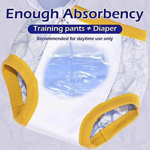 BIG ELEPHANT Potty Training Underwear, 100% Cotton Absorbent Unisex Toddler Pee Pants for Boys & Girls (Floral Series, 10-pack, 9-10Y)