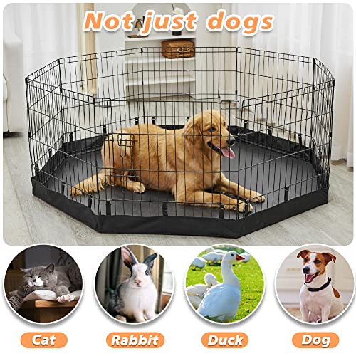 PJYuCien Dog Playpen Mesh Top Cover, Fits 24 Inch 8 Panels Regular Octagon Metal Exercise Pet Playpen, Adhesive Tape Connections, Blue (Note: Cover Only, Playpen Not Included !!!)…
