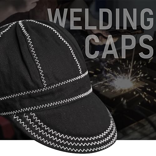 YESWELDER Black Reversible Welding Cap, 7 1/2, Durable, Protective Welders Cap